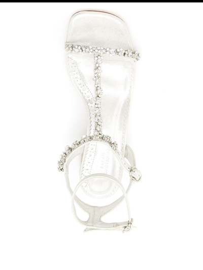 Sarah Chofakian Lumiere Crystal-embellished Sandals In Grey