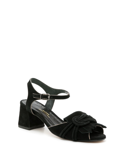 Shop Sarah Chofakian Antonieta Fringe-flap Sandals In Black