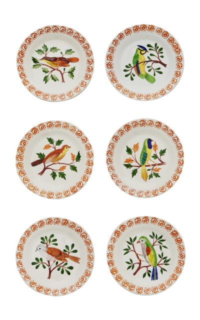 Shop Este Ceramiche For Moda Domus Set-of-six Ceramic Dessert Plates In Multi