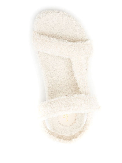 Sarah Chofakian Fluffy Touch-strap Sandals In White