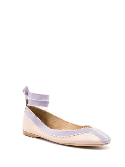 Shop Sarah Chofakian Daisy Colour-block Ballerina Shoes In Neutrals