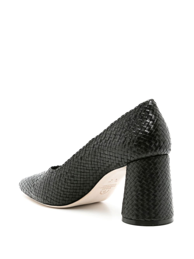 Sarah Chofakian Liam 80mm Woven Pumps In Black