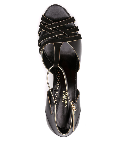 Shop Sarah Chofakian Chiara Leather Sandals In Black