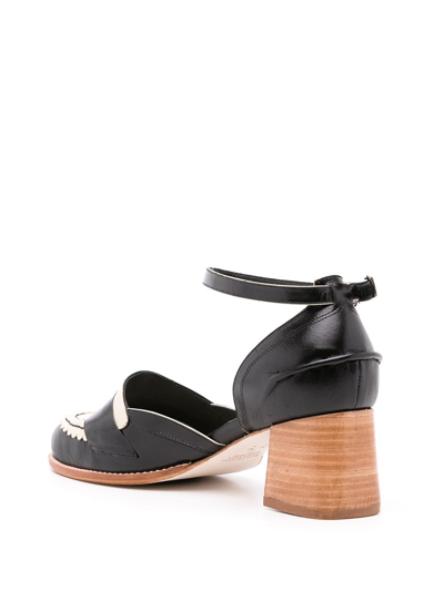 Shop Sarah Chofakian Round-toe Leather Sandals In Black