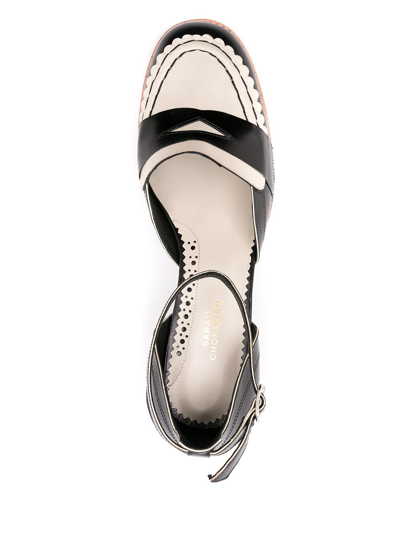 Sarah Chofakian Round-toe Leather Sandals In Black