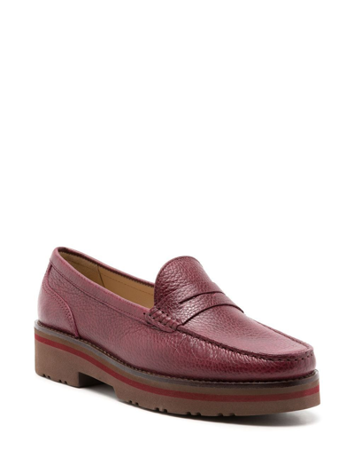 Sarah Chofakian Verona Platform Loafers In Red