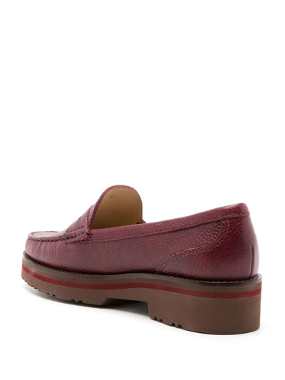 Sarah Chofakian Verona Platform Loafers In Red