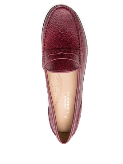 Sarah Chofakian Verona Platform Loafers In Red