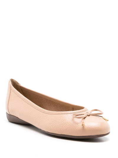 Shop Sarah Chofakian France Lace-up Ballerina Shoes In Neutrals