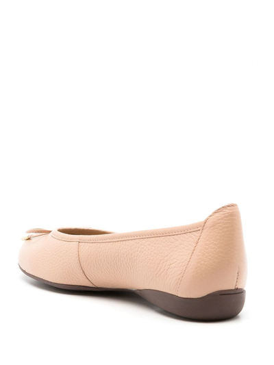 Shop Sarah Chofakian France Lace-up Ballerina Shoes In Neutrals