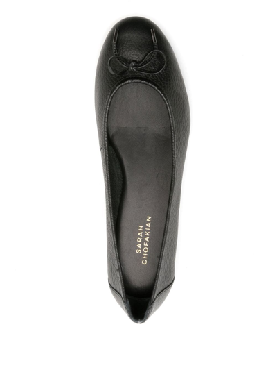 Shop Sarah Chofakian Sapatilha Leather Ballerina Shoes In Black