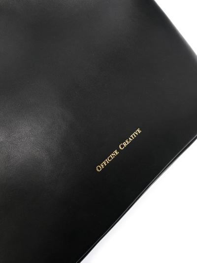 Shop Officine Creative Logo-detail Leather Tote Bag In Black