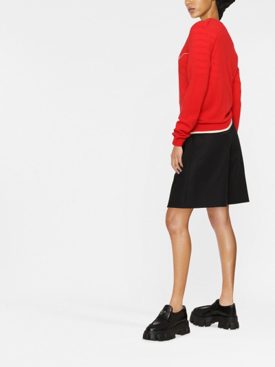 Chinti & Parker Merry Christmas Wool And Cashmere-blend Jumper In Red