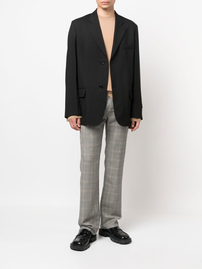Marni Prince Of Wales Straight Leg Trousers In Black