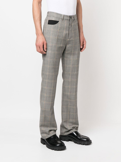 Marni Prince Of Wales Straight Leg Trousers In Black