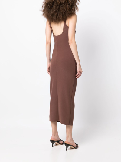 Shop Bec & Bridge Karina Ruched Midi Dress In Brown