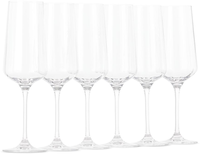 Shop Georg Jensen Bernadotte Champagne Flute Set, 6 Pcs In Glass