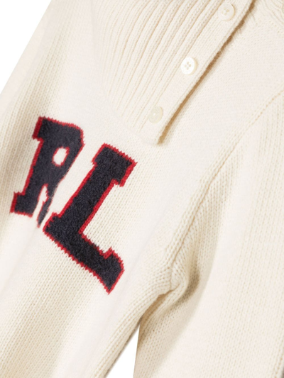Shop Ralph Lauren Logo-print Knit Jumper In White