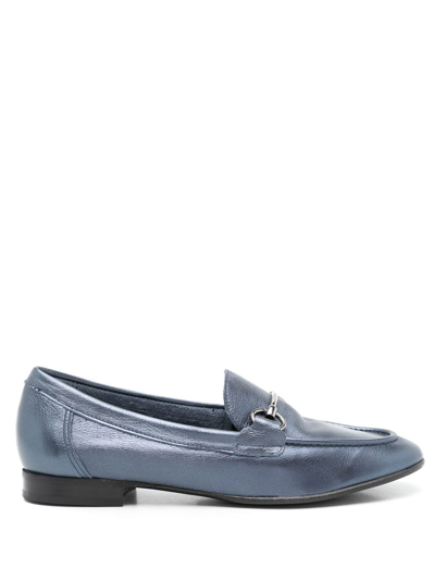 Shop Sarah Chofakian Oxford Siena Leather Loafers In Blue