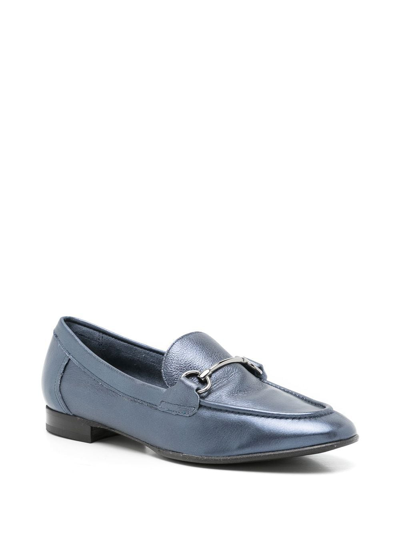 Shop Sarah Chofakian Oxford Siena Leather Loafers In Blue