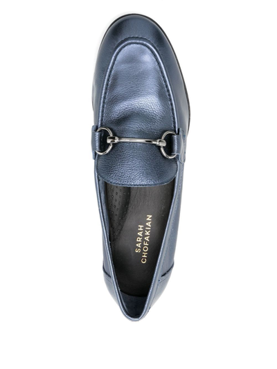 Sarah Chofakian Oxford Siena Leather Loafers In Blue