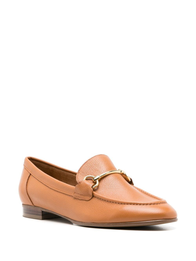 Shop Sarah Chofakian Siena Oxford Leather Loafers In Brown