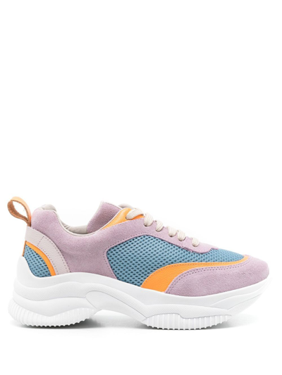 Shop Sarah Chofakian Bell Panelled Low-top Sneakers In Purple