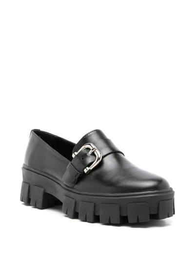 Sarah Chofakian Side Buckle-detail Loafers In Black