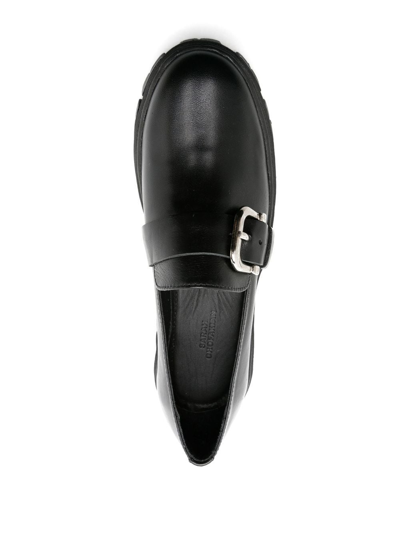 Shop Sarah Chofakian Side Buckle-detail Loafers In Black