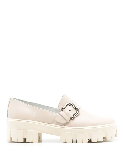 Shop Sarah Chofakian Tratorado Buckled Loafers In Neutrals