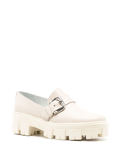 Shop Sarah Chofakian Tratorado Buckled Loafers In Neutrals