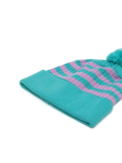Shop Liberal Youth Ministry Striped Wool-blend Beanie In Blue
