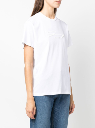 Shop Genny Raised Logo-print T-shirt In White