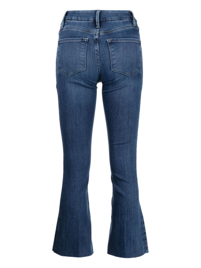 Shop Frame Le Crop Mid-rise Cropped Jeans In Blue
