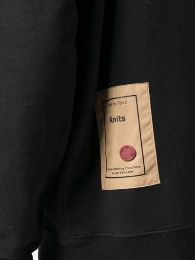 Shop Ten C Rear Logo-patch Detail Sweatshirt In Black
