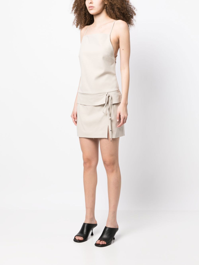 Shop Bec & Bridge Heidi Tie-fastened Mini Dress In Neutrals