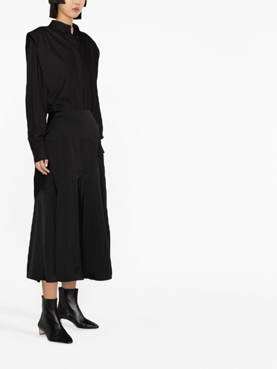 Shop Jil Sander Asymmetric Drape Skirt In Black