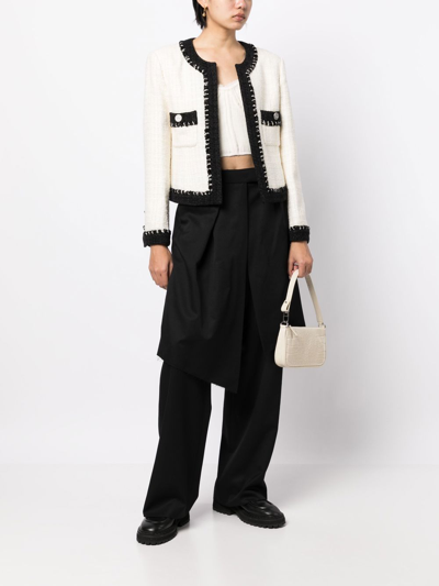 Goen J Tweed Cropped Jacket In White
