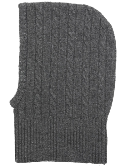 Shop Goen J Cable-knit Balaclava In Grey