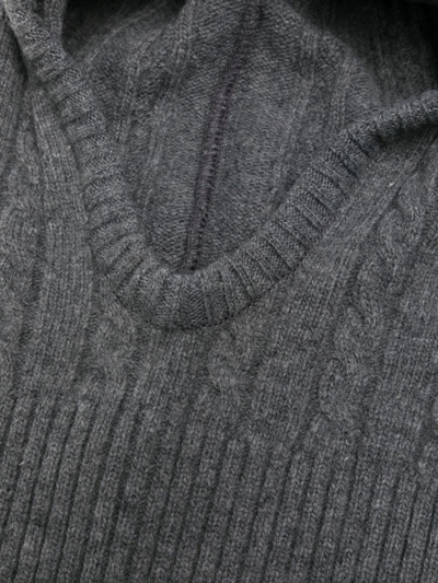 Shop Goen J Cable-knit Balaclava In Grey
