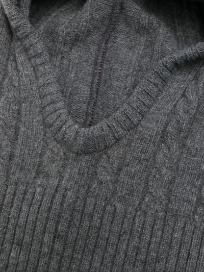 Goen J Cable-knit Cashmere-blend Balaclava In Grey