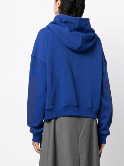 Shop Goen J Long-sleeve Zip-up Hoodie In Blue