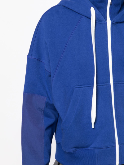 Shop Goen J Long-sleeve Zip-up Hoodie In Blue