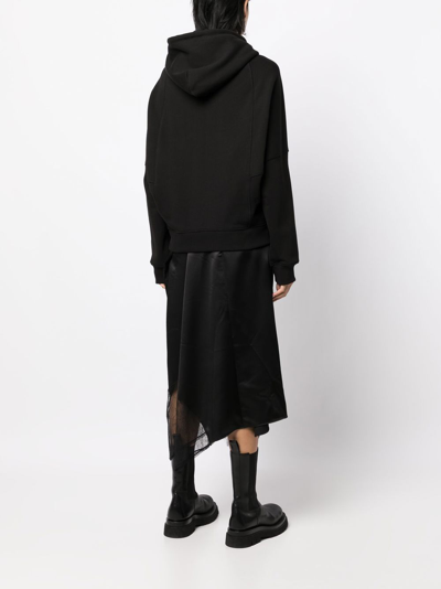Shop Goen J Lace-trim Hooded Midi Dress In Black
