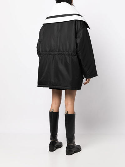 Goen J Sailor-collar Padded Coat In Black