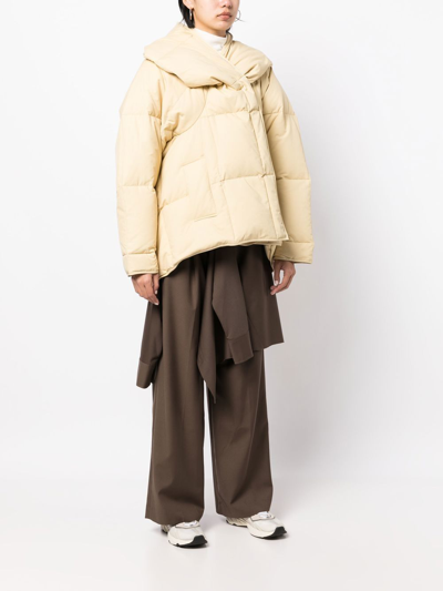 Goen J Oversize Padded Jacket In Neutrals