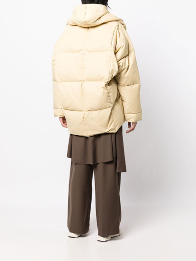 Goen J Oversize Padded Jacket In Neutrals