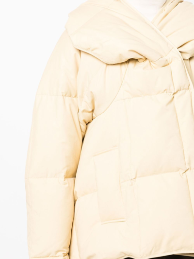 Goen J Oversize Padded Jacket In Neutrals