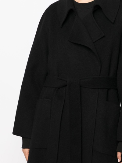 Shop Goen J Double-faced Fringed Coat In Black