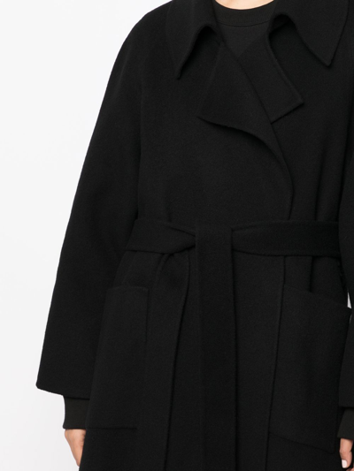 Goen J Double-faced Fringed Coat In Black